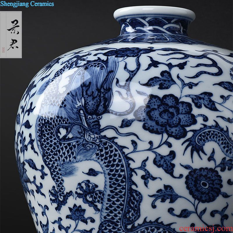 JingJun jingdezhen ceramics hand-painted home sitting room adornment crafts are 1 in blue and white porcelain vases, flower arrangement