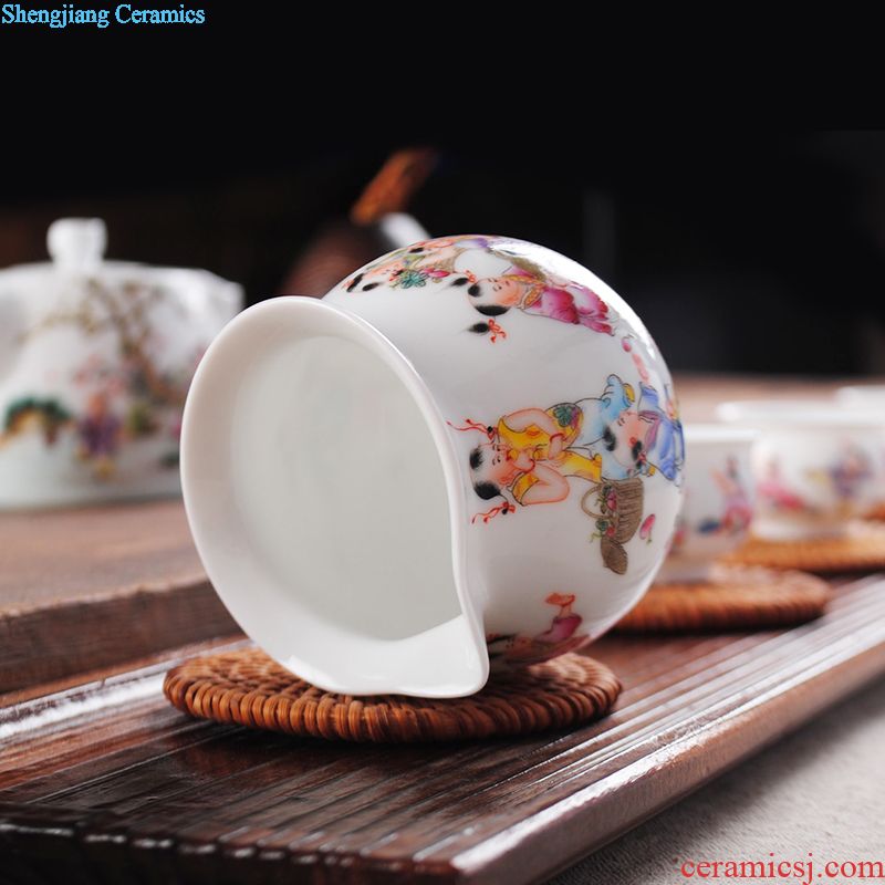 Owl kiln jingdezhen famille rose porcelain hand-painted handmade ceramic teapot tea kungfu single pot of flower tea