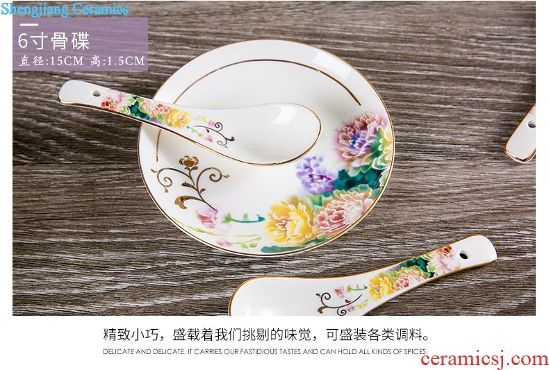 Dishes suit of jingdezhen ceramic tableware ikea Chinese style originality bone porcelain bowl of Korean tableware wedding housewarming gift