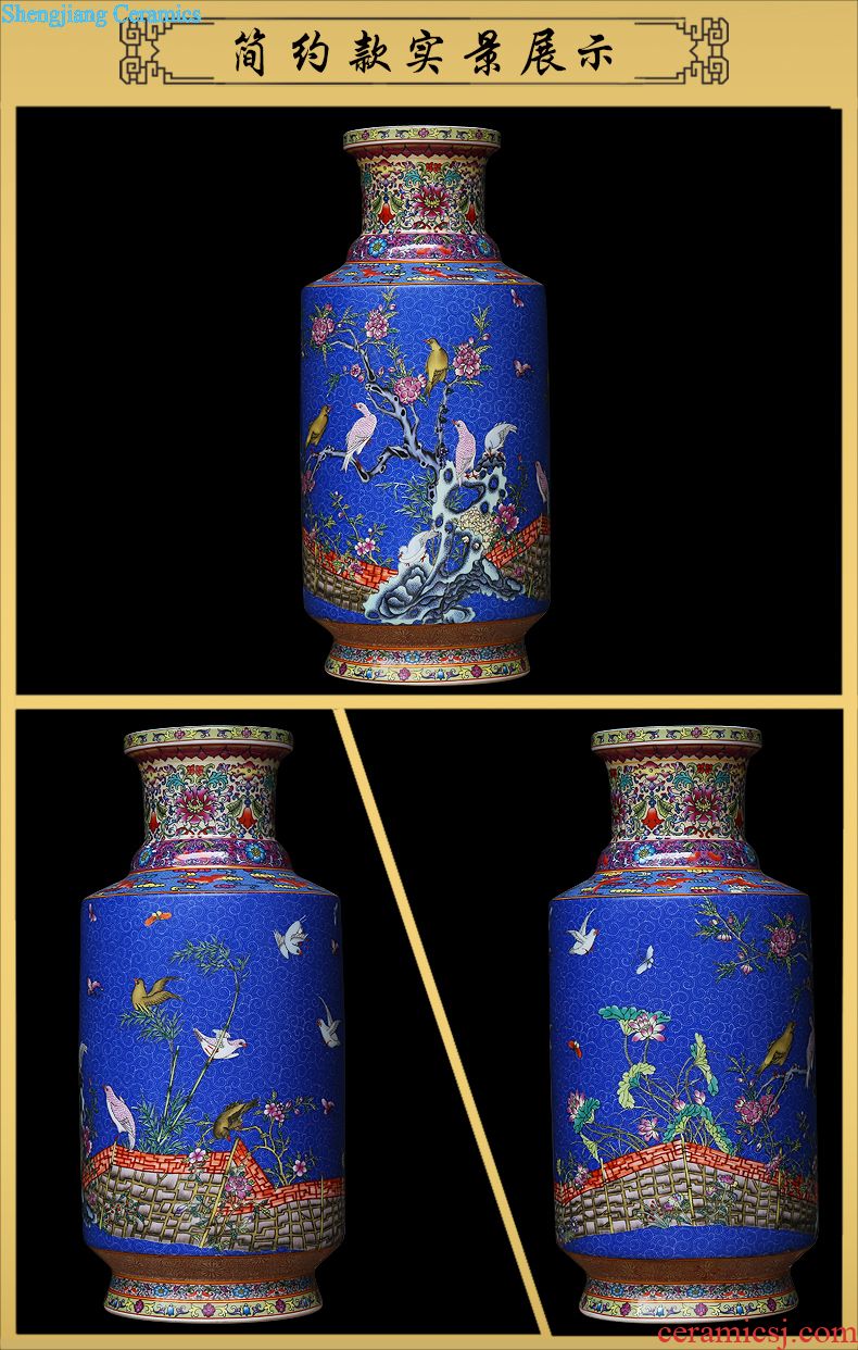 Hand-painted porcelain of jingdezhen ceramics goldfish bowl lotus cylinder wind tortoise tank painting cylinder furnishing articles in the living room