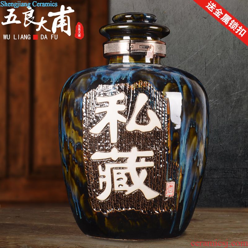 Jingdezhen ceramic altar empty bubble jars 15 kg big it liquor jugs hand-painted porcelain household seal wine jar