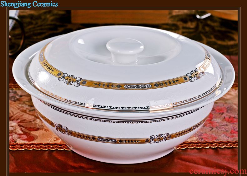 Delin bone porcelain tableware suit 56 head home dishes teaspoons of European style phnom penh plate Jingdezhen ceramics