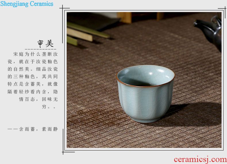 The three frequently kung fu tea set small ceramic cups Oolong tea tieguanyin charm of hand-painted porcelain sample tea cup set of groups