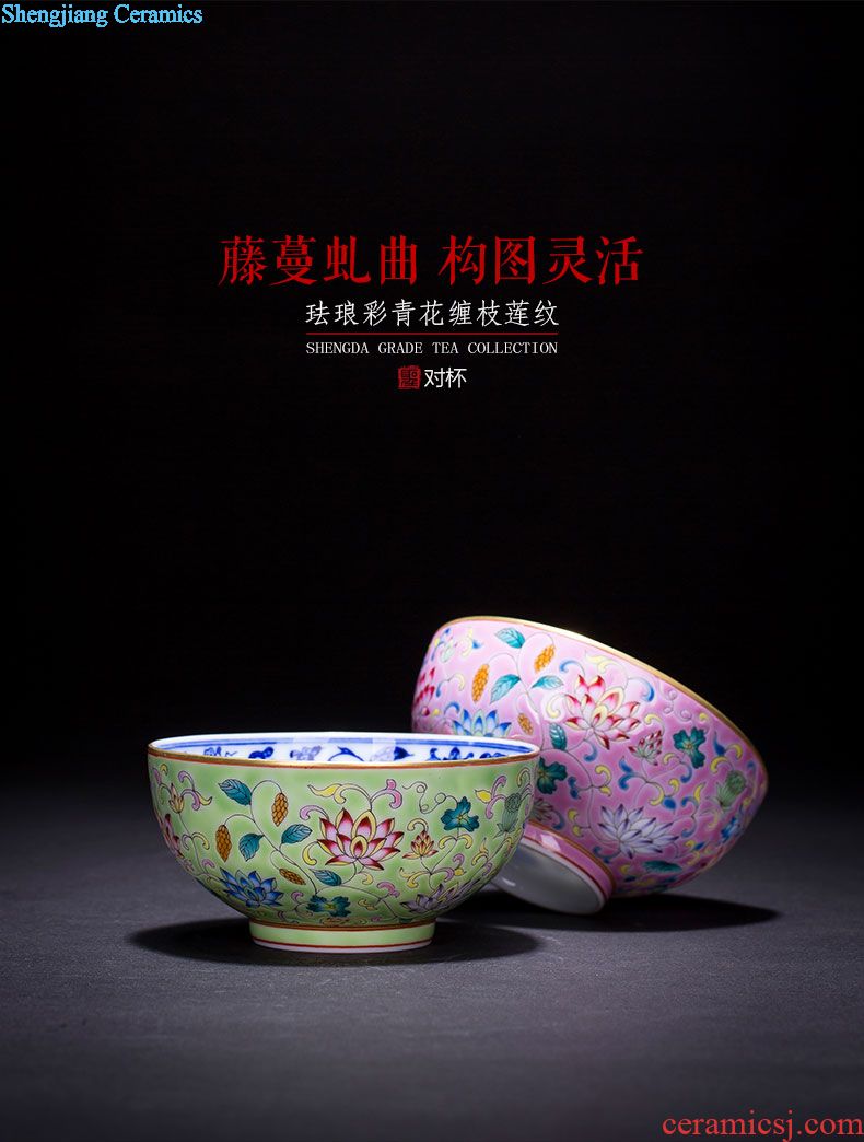 St big ceramic kung fu tea masters cup hand-painted micro book world the elephant sample tea cup jingdezhen tea cup