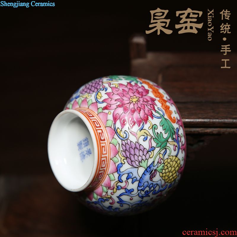 Jingdezhen ceramic tea set large master cup single cup hand-painted pick flowers individual sample tea cup flower on kung fu tea cups