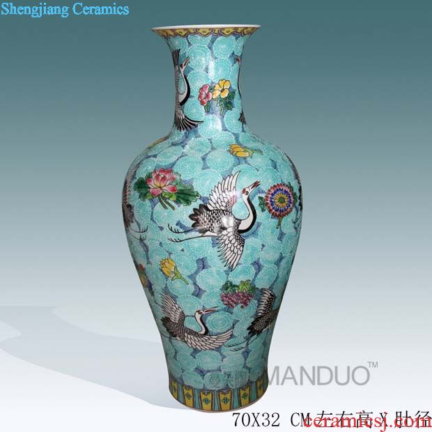 Tendril ceramics jingdezhen blue and white dragon vase longfeng hand-painted flowers large vase vase 1 m to 2 m