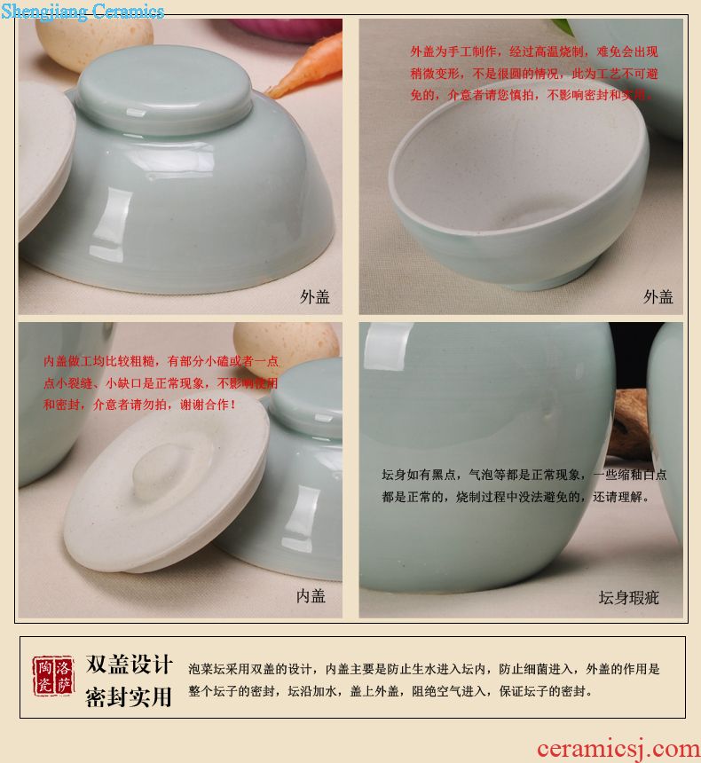 Jingdezhen ceramic jar keep it sealed aged 30 jin wine GuanPing white bubble jars of household