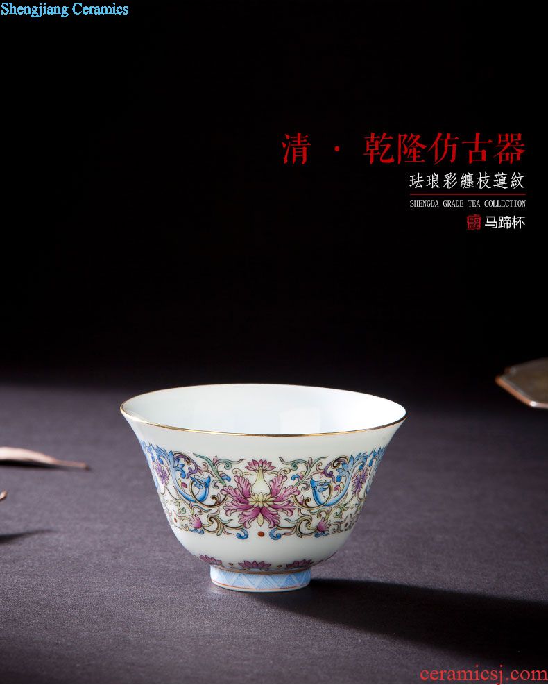 Sample tea cup jingdezhen blue and white dragon and tea set ceramic hand-drawn lines master cup single cup all hand kung fu tea cups