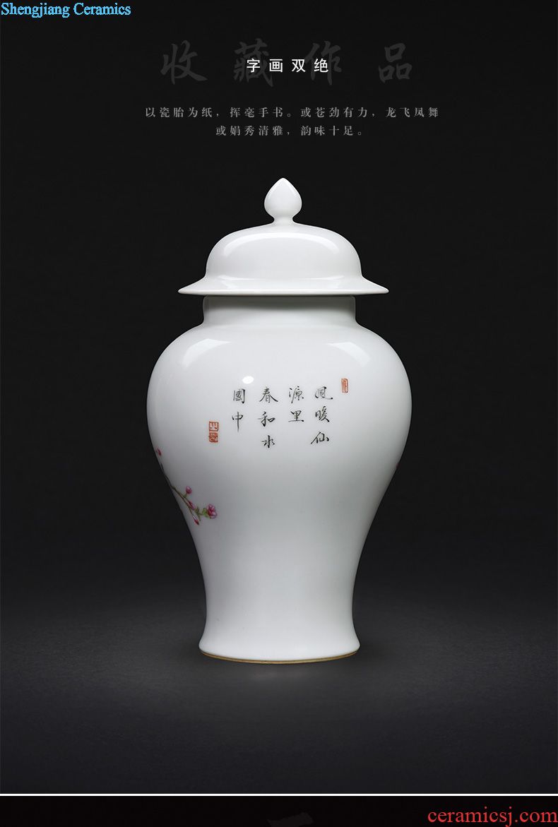 Collection level of copy su fu qing qianlong drive jingdezhen kiln enamel colour corn poppy caddy small POTS