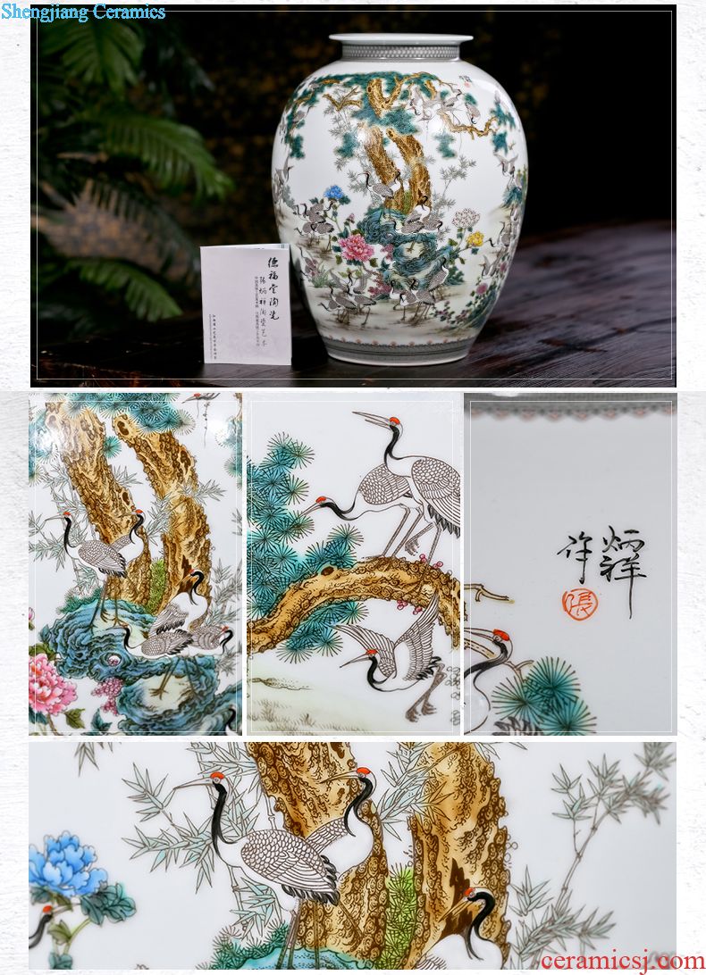 Jingdezhen ceramic hand-painted charactizing a new flower arrangement sitting room adornment of Chinese style household porcelain vase furnishing articles