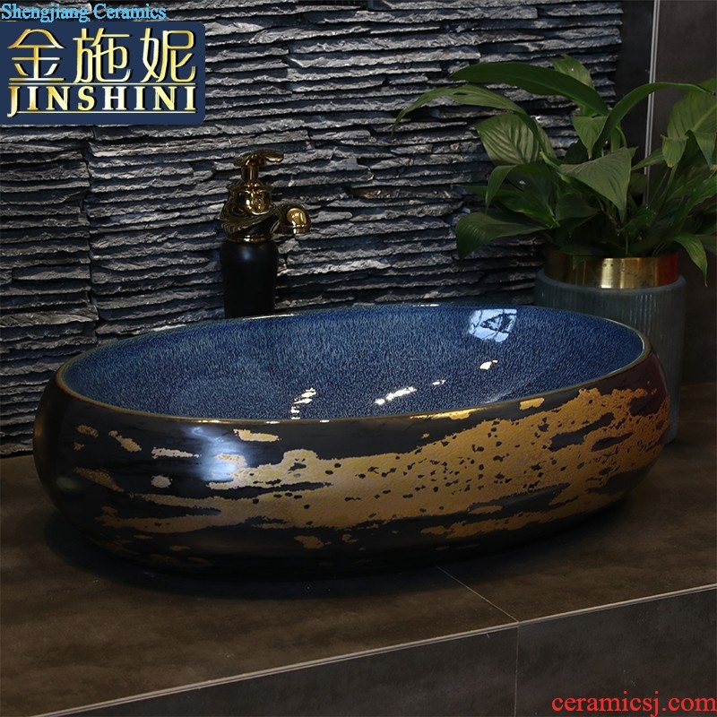 Jingdezhen ceramic stage basin sink elliptic toilet basin washing a face wash gargle household art basin