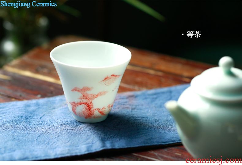Three frequently don white porcelain teapot jingdezhen ceramic filter teapot mini office household S21021 kung fu tea sets