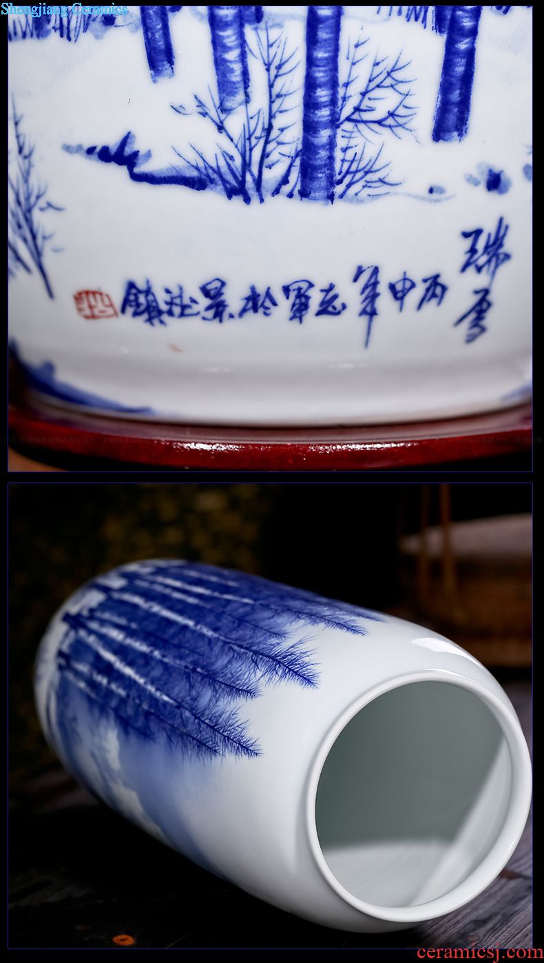 Jingdezhen ceramic household color glaze, the sitting room of large modern fashion vase handicraft furnishing articles
