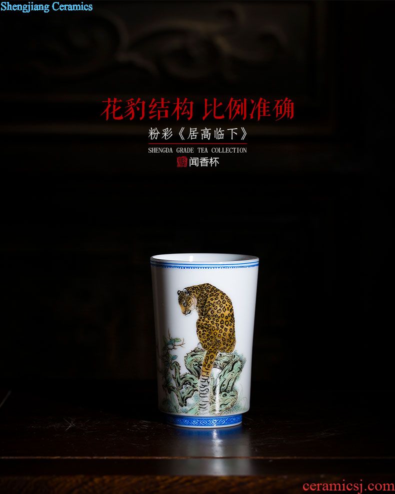 The big ceramic curios Hand draw seven bowl of tea poetry & amp; Enough to lie the fa cup masters cup bowl of jingdezhen tea service