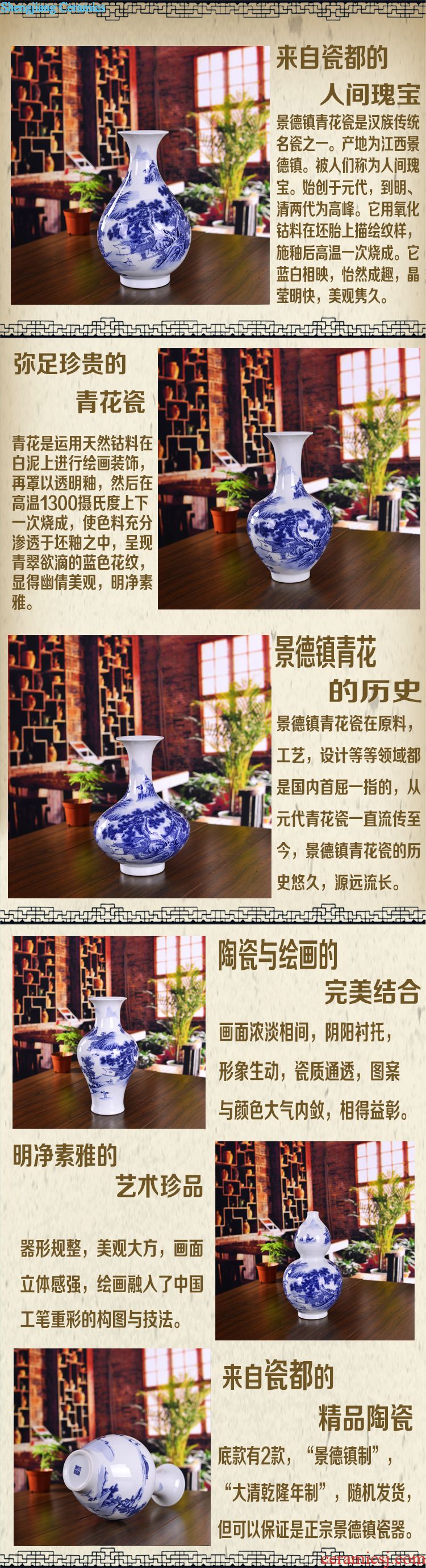 Jingdezhen blue and white ceramics seal pot Chinese candy jar home sitting room storage pot cover kitchen furnishing articles