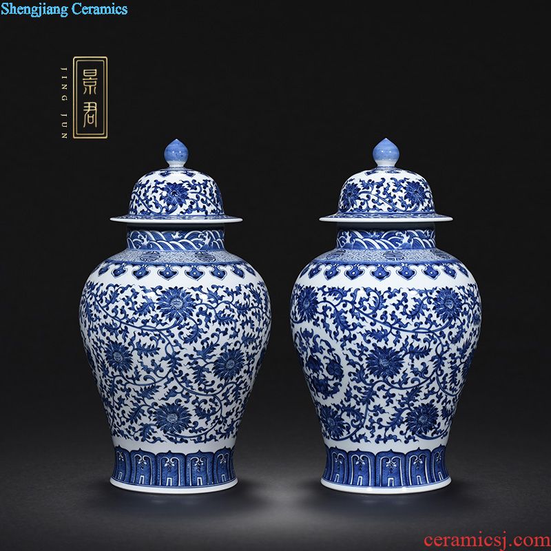 JingJun jingdezhen blue and white bamboo kung fu tea set porcelain handmade pottery sample tea cup noggin masters cup