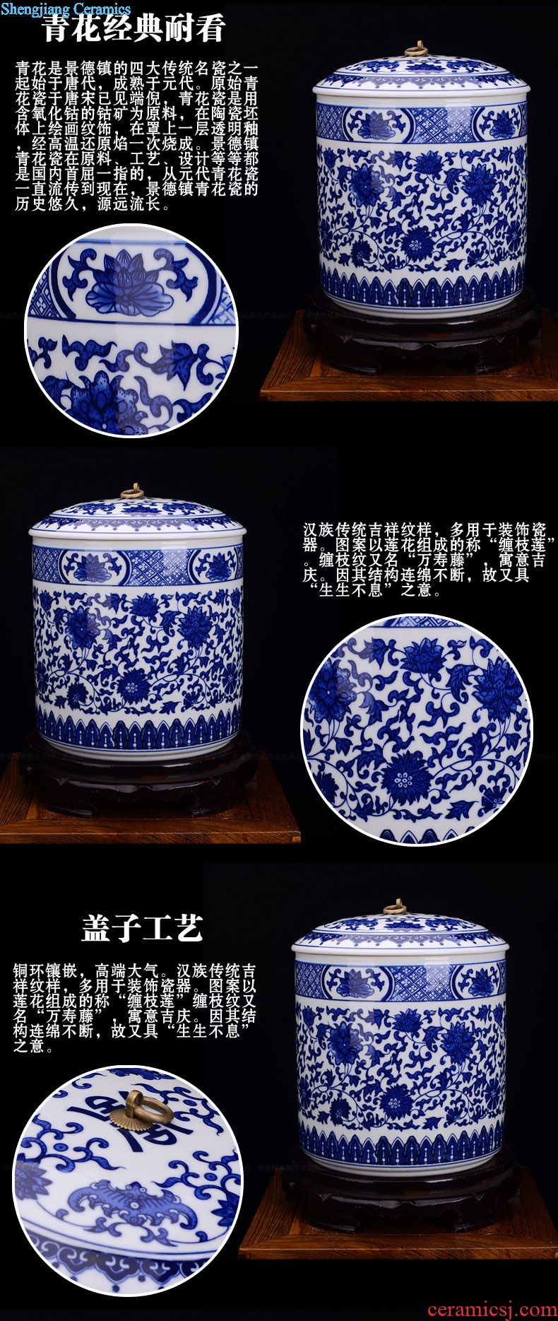 Jingdezhen ceramics brush pot ornament sitting room of Chinese style study modern furnishing articles creative teacher's day gifts