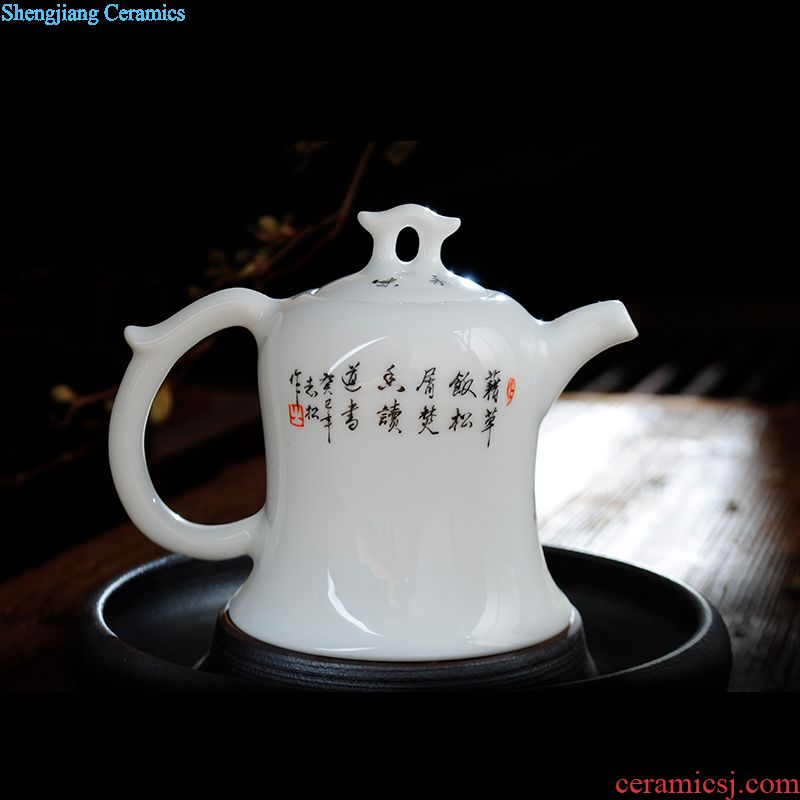 Owl kiln jingdezhen four cups of tea set fine powder enamel painting characters ocean's cup tea cup kung fu tea cups