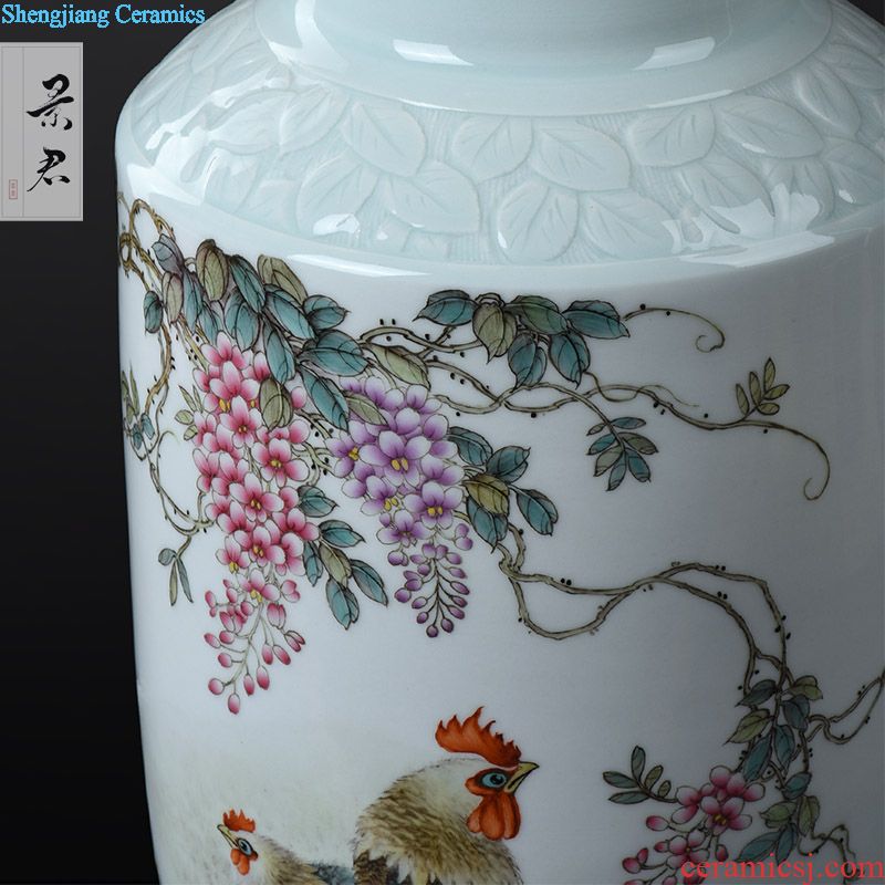 Jingdezhen ceramic porcelain plate restoring ancient ways sitting room adornment hand-painted flowers and birds painting porch hang a picture background wall murals restaurant