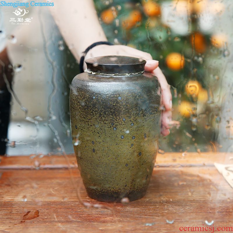 The three frequently small caddy ceramics Tea POTS and tea box of portable mini storage tank S51001 to travel