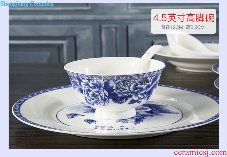 Cutlery set bowl dish dish bowl chopsticks combination of Chinese style household Jane European style ceramics dishes suit wedding gifts