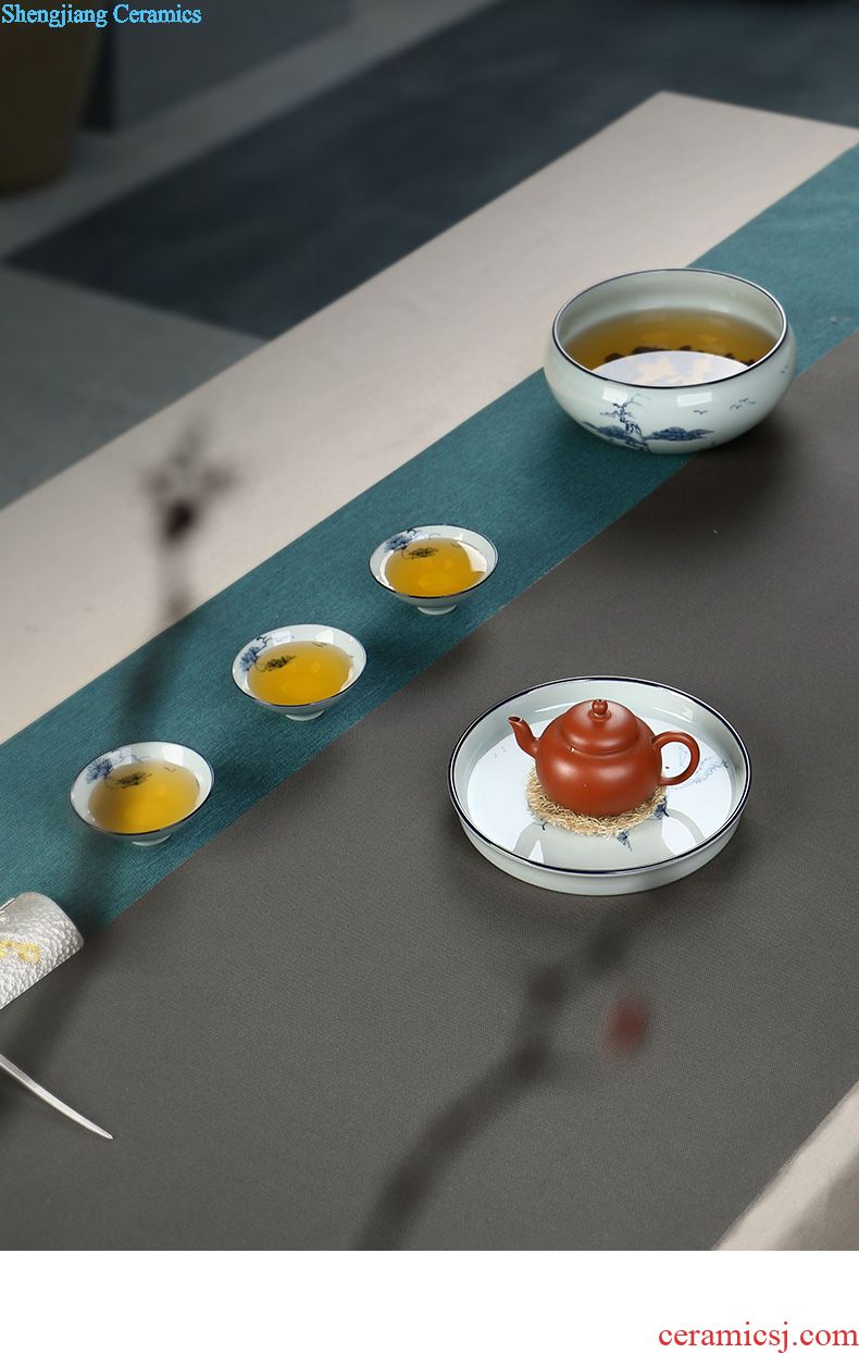 Drink to hand-painted porcelain CiHu bearing a pot pad dry foam plate ceramic teapot dried fruit dish of tea table tea ceremony is tie-in