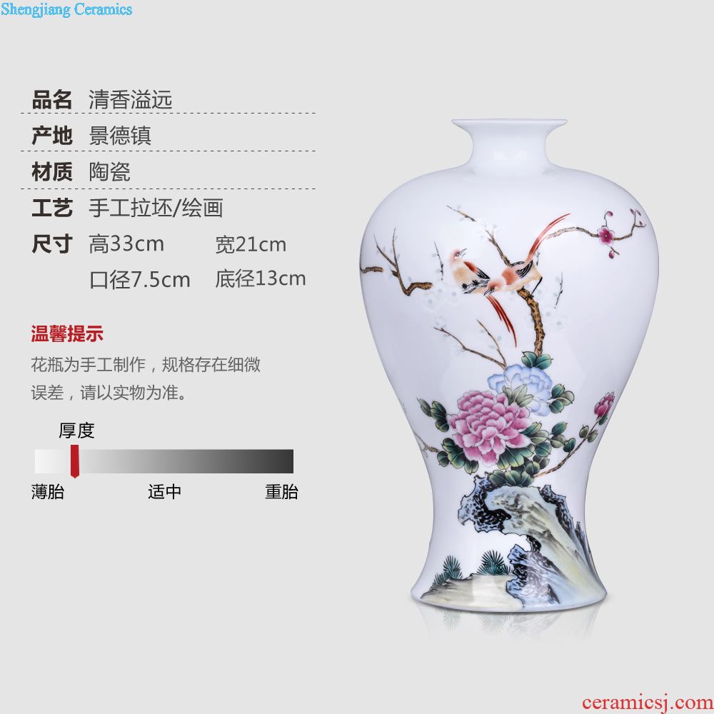 Jingdezhen blue and white porcelain vase furnishing articles ceramic blooming flowers flower arrangement sitting room adornment Chinese style wedding gift