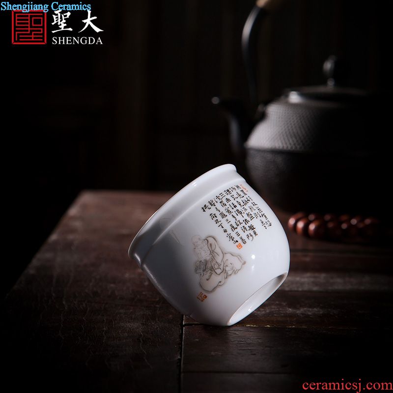 The big office cup hand-painted ceramic and the enamel painting of flowers and tea cup cover cup all hand jingdezhen handle