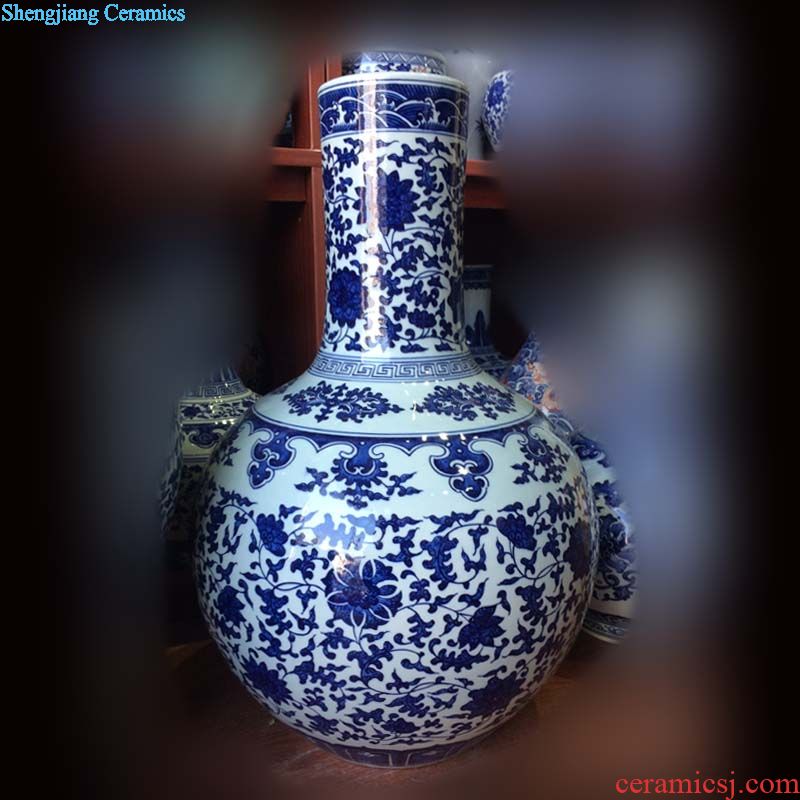 Jingdezhen in 80-90 cm high hand-painted scenery olive ceramic bottle enterprises of large ceramic vase vase curve