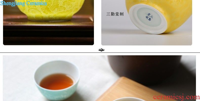 Set of three frequently hall kung fu tea set your kiln jingdezhen ceramics crack cup suit TZS266 portable travel