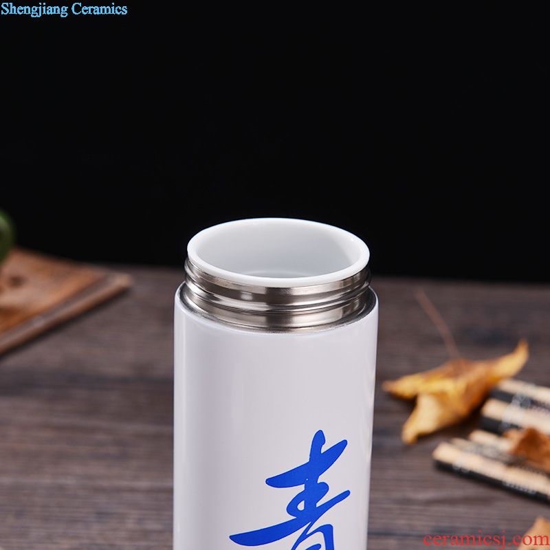 The glass ceramic glass ceramic cup with cover cup office meeting wholesale 10 only to customize the jingdezhen porcelain