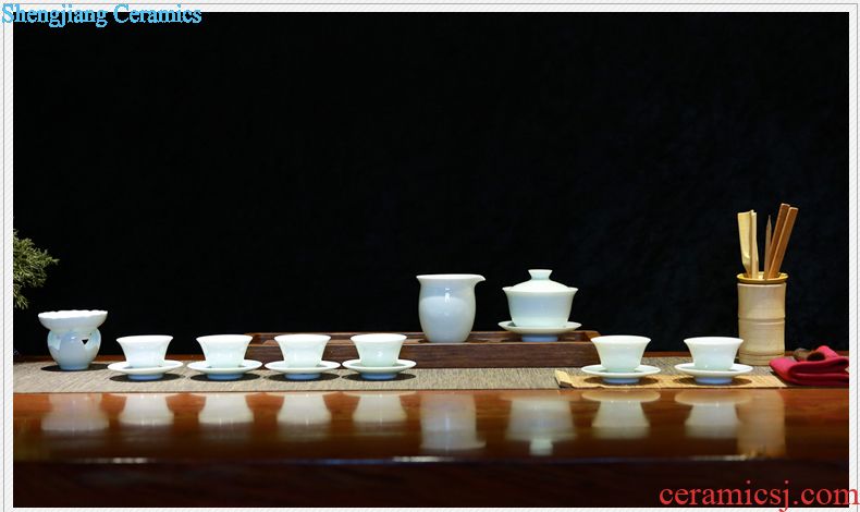 Three frequently hall tureen ceramic cups to bowl Jingdezhen kung fu tea set temmoku kiln S11036 tea bowl