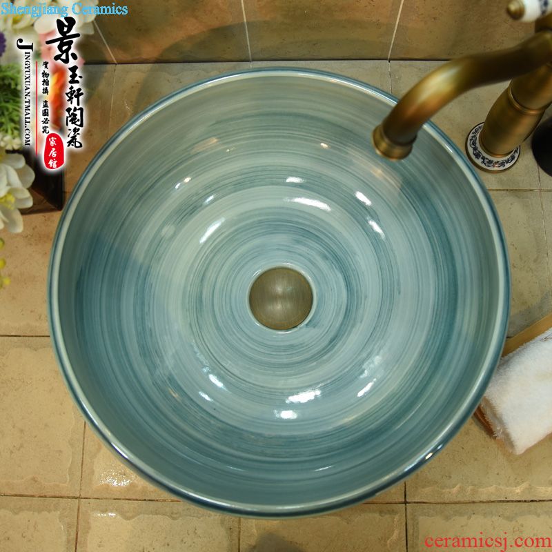 Jingdezhen JingYuXuan ceramic wash basin stage basin sink art basin basin basin green cherry blossoms