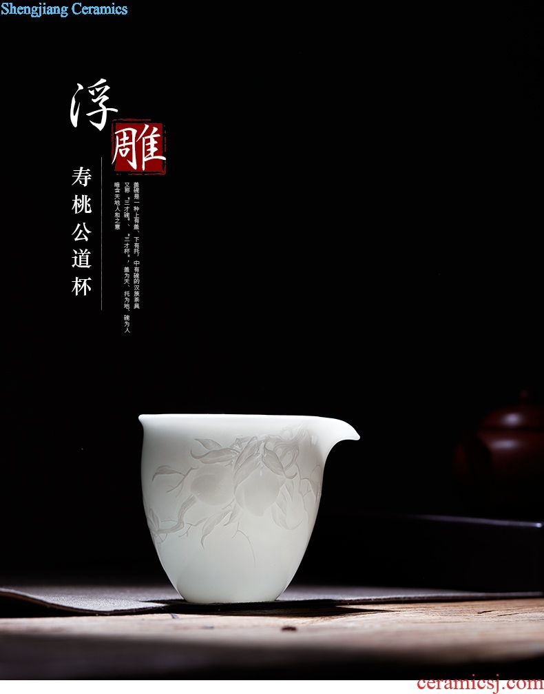 Jingdezhen ceramic tea set kung fu masters cup hand-painted cups asked Buddha sample tea cup single cup hand alum red cup
