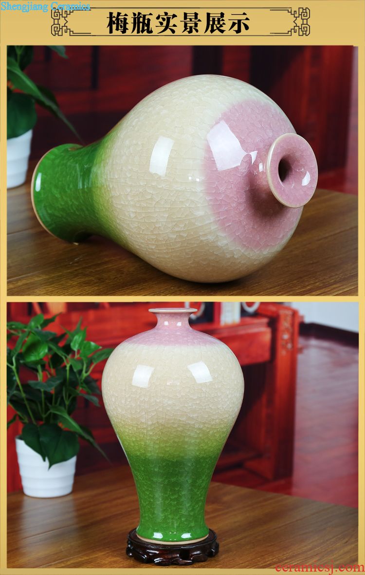 Jingdezhen ceramics hollow-out pastel floret bottle furnishing articles contemporary and contracted sitting room home decoration wedding gift