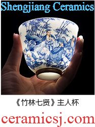 The dah sing choi qianlong royal horse eight jun figure sample tea cup of jingdezhen ceramic tea set boutique hand-painted kung fu tea cups
