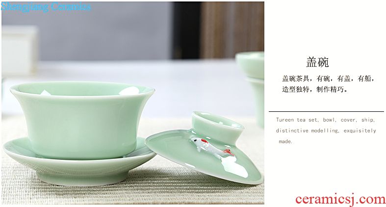 Is young, blue and white porcelain imitation hand-painted pu 'er tea cup kung fu tea tea set at upstream noggin ceramic sample tea cup