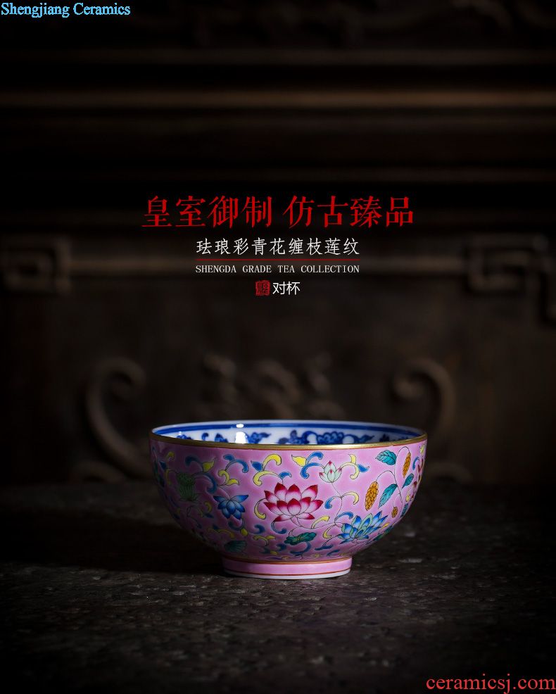 St big ceramic kung fu tea masters cup hand-painted micro book world the elephant sample tea cup jingdezhen tea cup