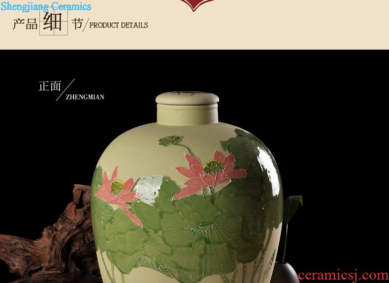 Jingdezhen ceramic bottle 1 catty storing wine collection seal pot liquor bottle can be a gift bottle of household hip flask