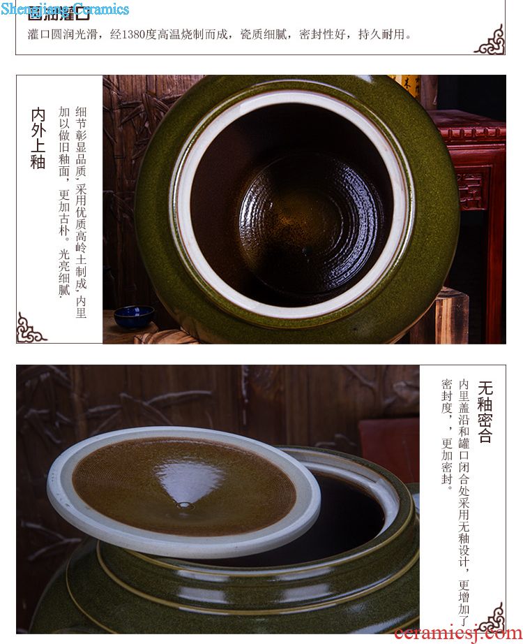 Liquor jar of archaize ceramic wine jar sealing 20 jins 10 jins 50 bottles of jingdezhen pot brewing cylinder household
