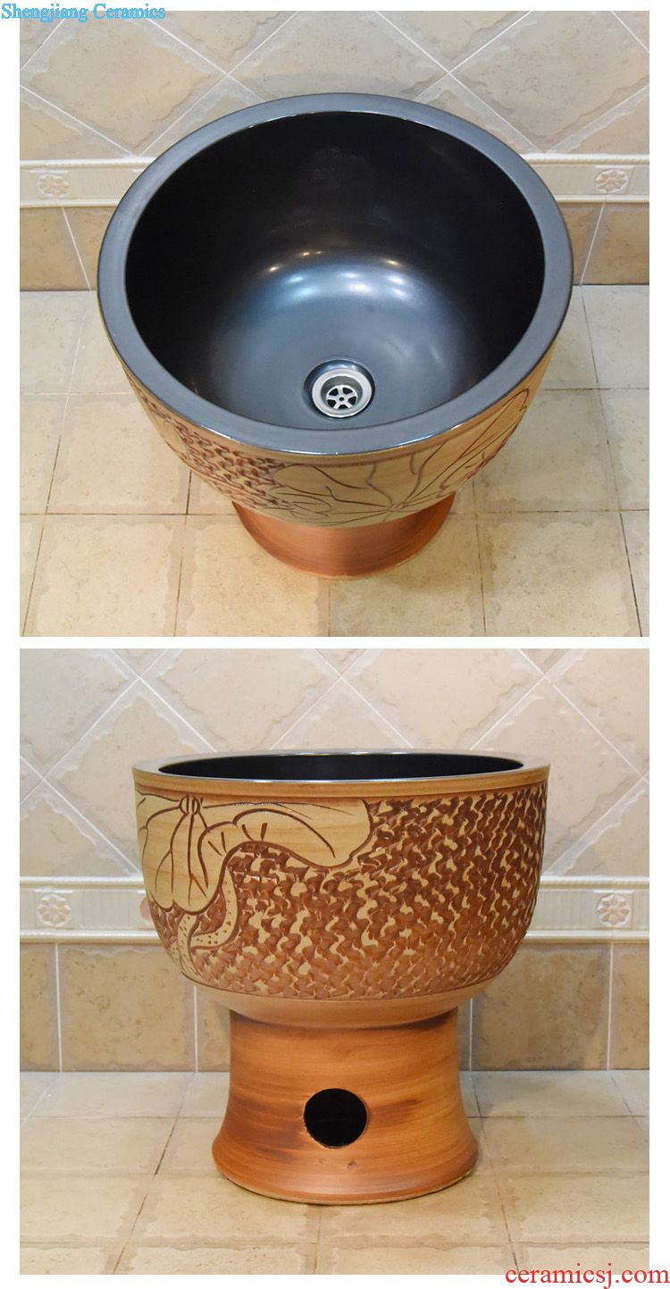 Jingdezhen ceramic lavatory basin basin art on the sink basin kiln glaze color lotus much money