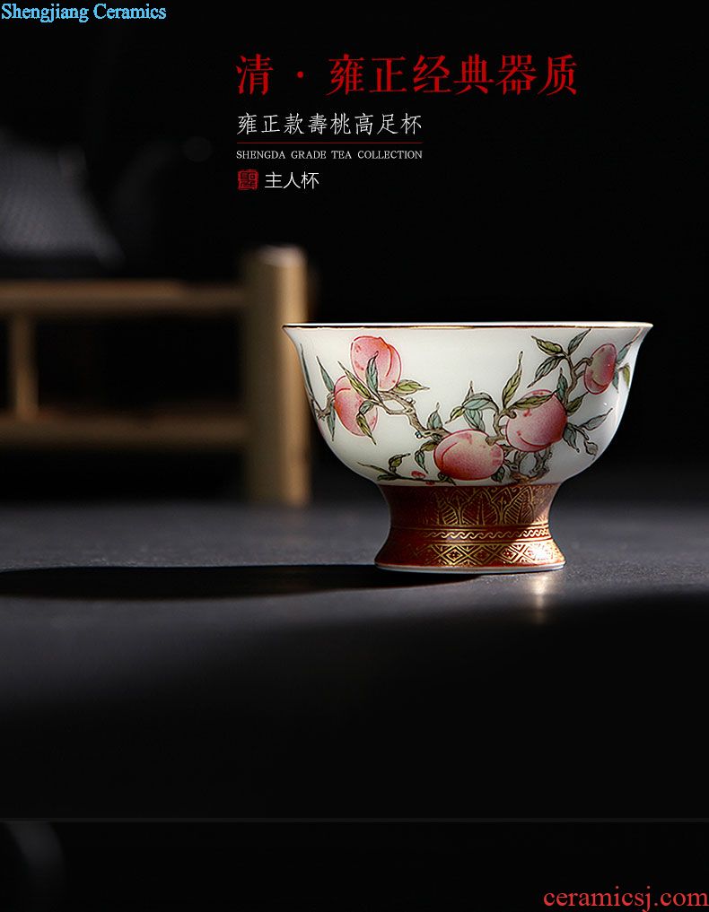 Kung fu master ceramic cups cup hand-painted double phoenix sample tea cup all hand jingdezhen blue and white porcelain cups tea sets