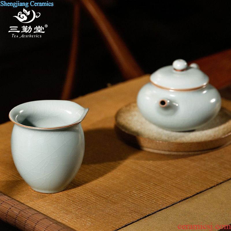 Three frequently hall kiln dry foam plate Small tea pot adopt jingdezhen ceramic tea set temmoku S72036 ChengGan bubble plate