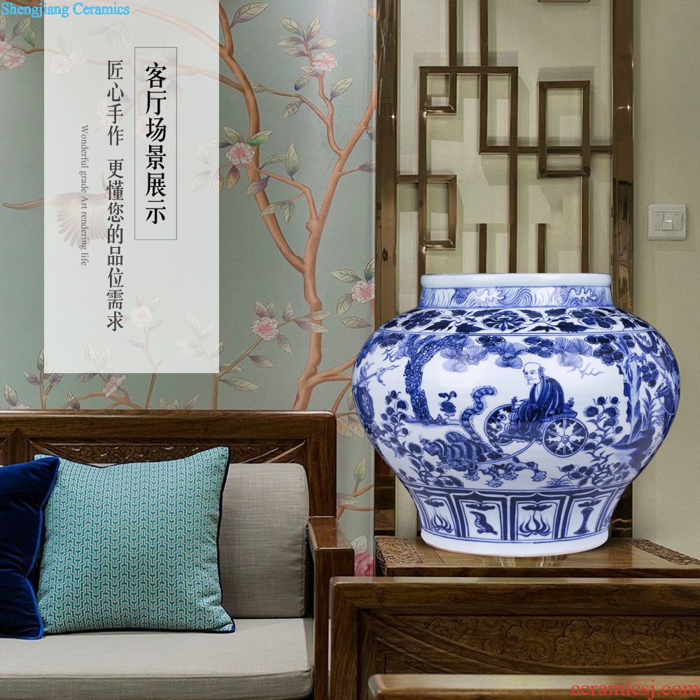 Jingdezhen ceramics collection furnishing articles archaize home sitting room adornment colour dragon emperor qianlong wooden stick vase