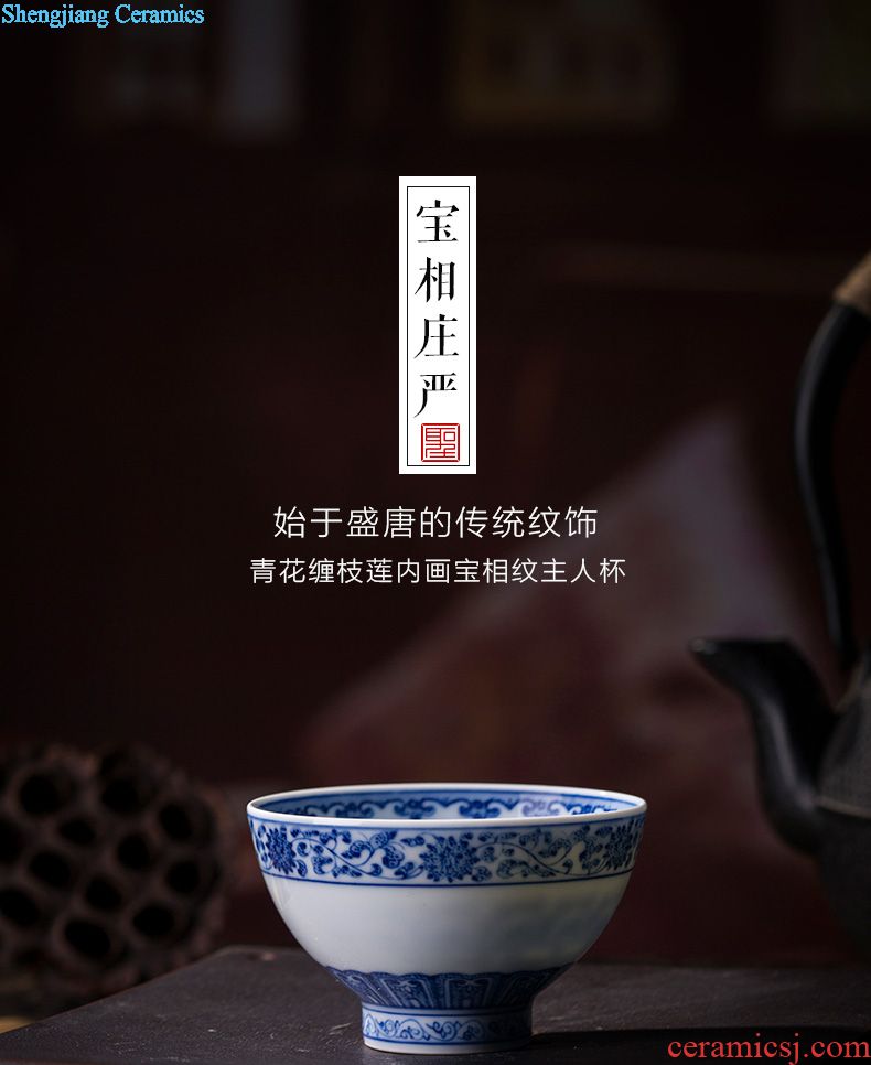 Holy big ceramic kung fu tea character hand-painted new colour twelve gold hair pin sample tea cup set of jingdezhen tea cups of hand