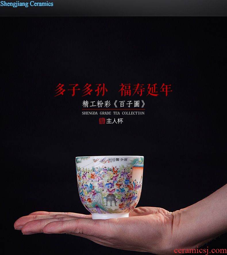 Santa jingdezhen ceramic handmade tea cups hand-painted pastel twelve gold hair pin set of a dream of red mansions cup fragrance-smelling cup