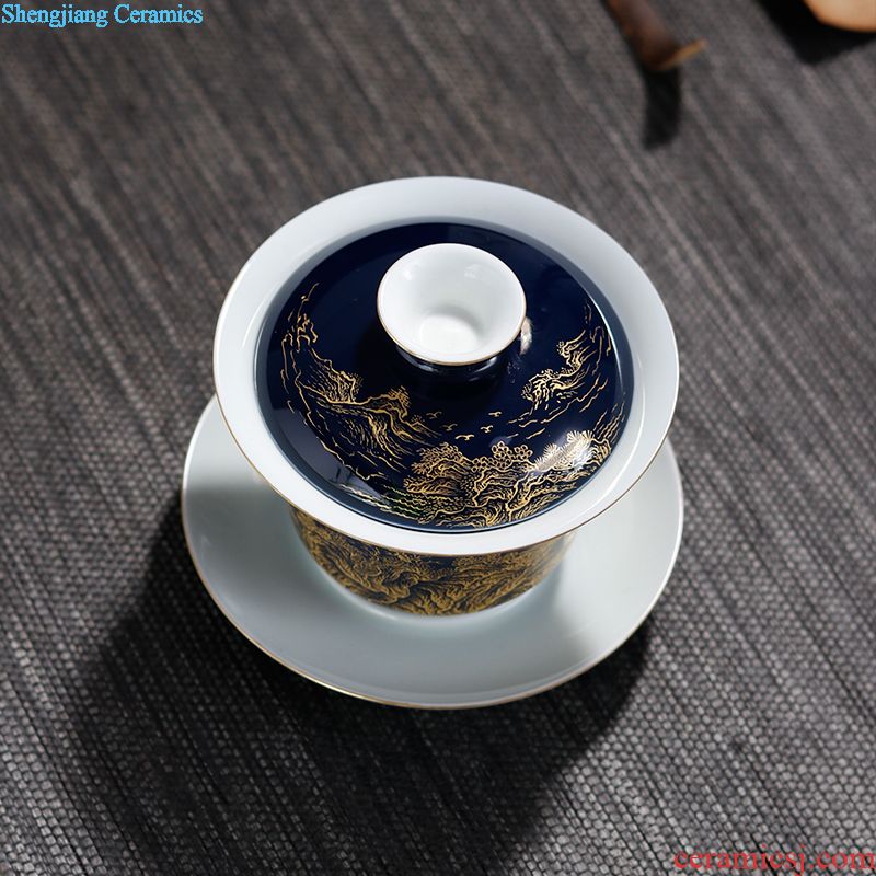 Archaize of jingdezhen ceramic teacups hand-painted master sample tea cup cup pastel kung fu tea cup Buddha means individual cup