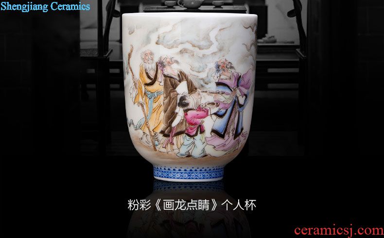 Holy big office cup hand-painted ceramic landscape poems with cover filter cup boss cup tea cup of jingdezhen tea service