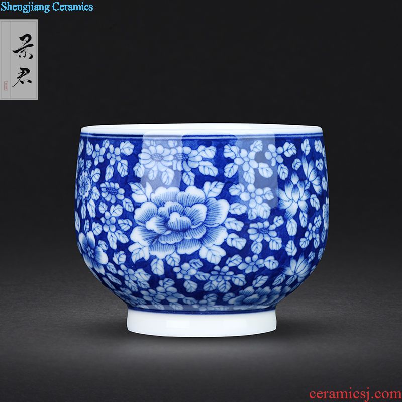 JingJun Jingdezhen ceramics Hand painted colored enamel design all hand sample tea cup Tea master cup