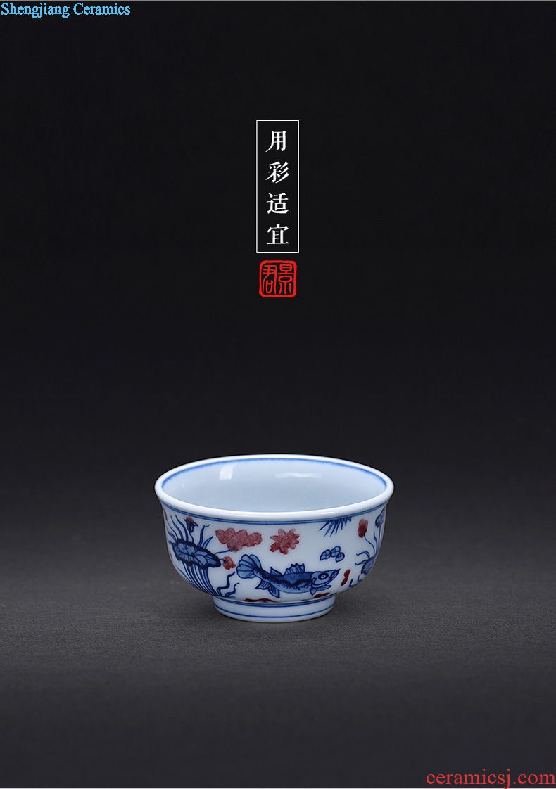 JingJun colored enamel cup of jingdezhen ceramic masters cup single cup your kiln kung fu tea set hand-painted zodiac personal cup